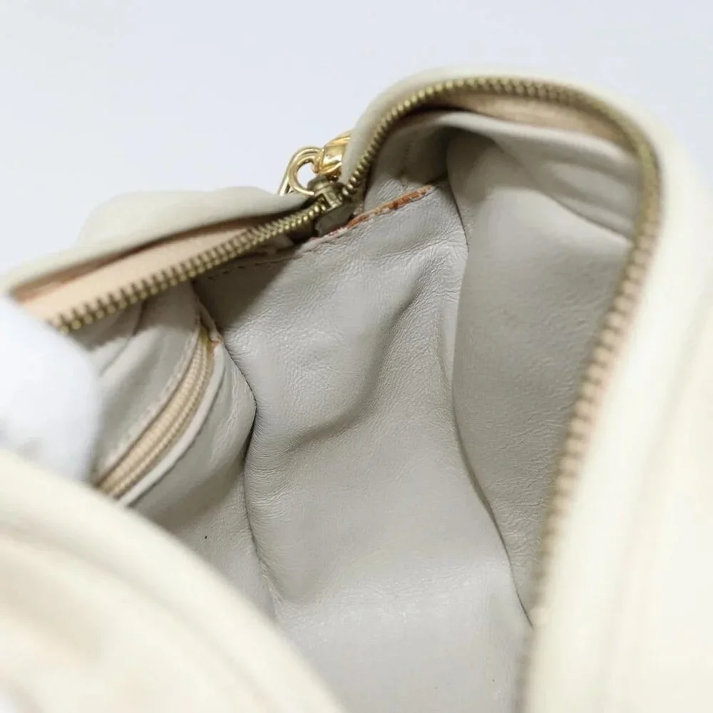 CHANEL Matelasse Chain Shoulder Bag Lamb Skin Beige Gold CC Auth BA8033 - Picture 14 of 16